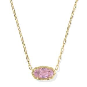 NEW KENDRA SCOTT women's elisa luxe short necklace in gold light pink